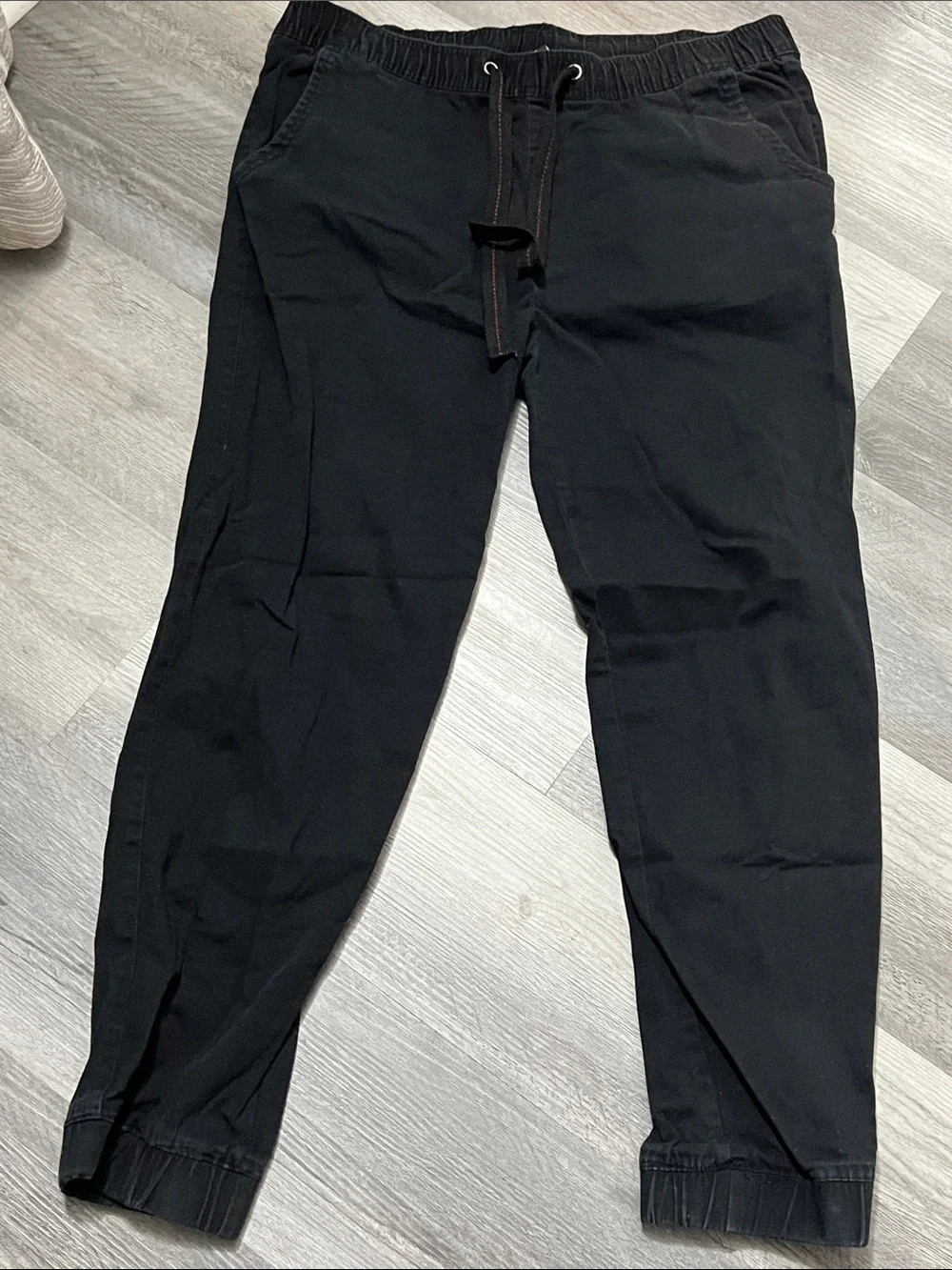 Galaxy By Harvic Black Elastic Drawstring Joggers